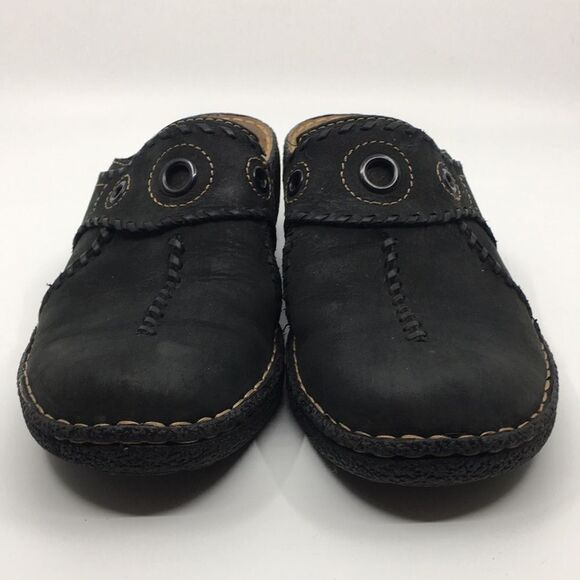 Clarks Artisan Slip Black Nubuck Leather Clogs Mules Size 10 Narrow - Picture 5 of 16
